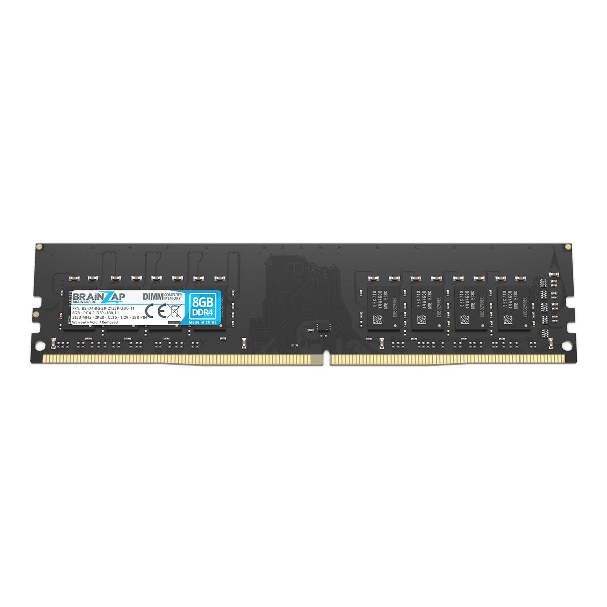 BRAINZAP 8GB DDR4 RAM DIMM PC4-2133P-UB0-11 2Rx8 2133 MHz 1.2V